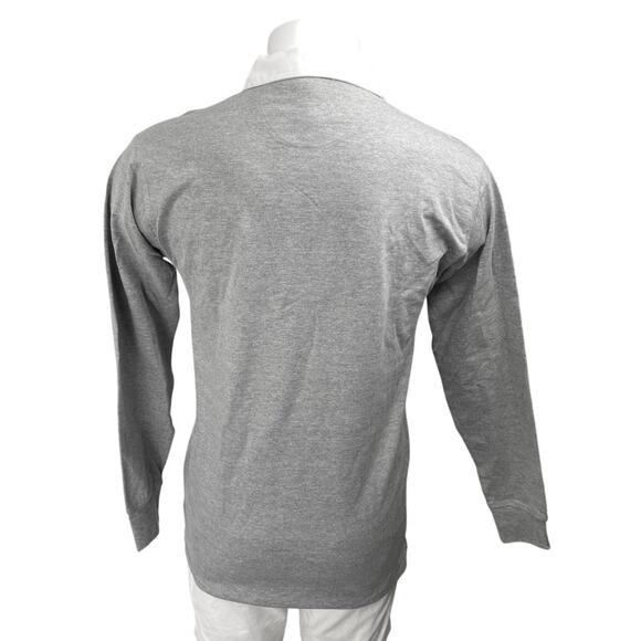 Ascolour Cellar Drop Mens Gray Embroidered Long Sleeve Colla Polo Sweater Top OS - Picture 2 of 4